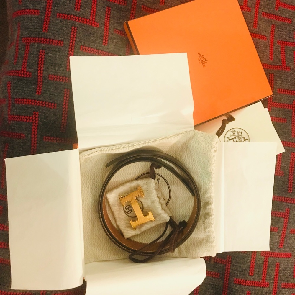 Hermes Black and Gold Women's Belt